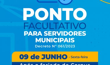Sexta-feira depois de Corpus Christi será de ponto facultativo para servidores municipais