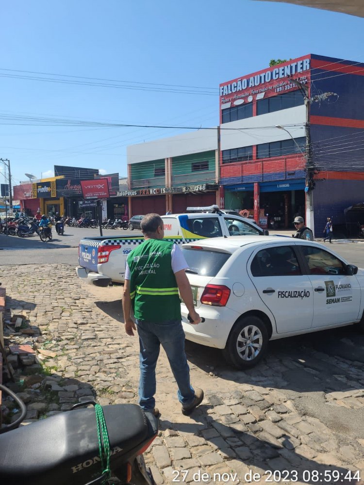 Poluição Sonora: SEMAN e PM promovem orientação e fiscalização no trânsito de Floriano