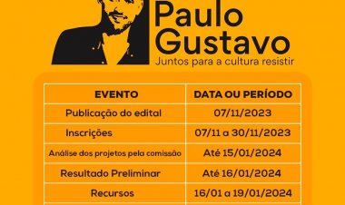 Secretaria de Cultura de Floriano divulga novos prazos do edital da Lei Paulo Gustavo