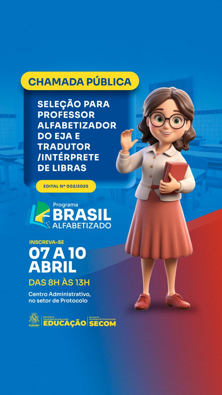 Prefeitura de Floriano realiza chamada publica para profissionais da Educação