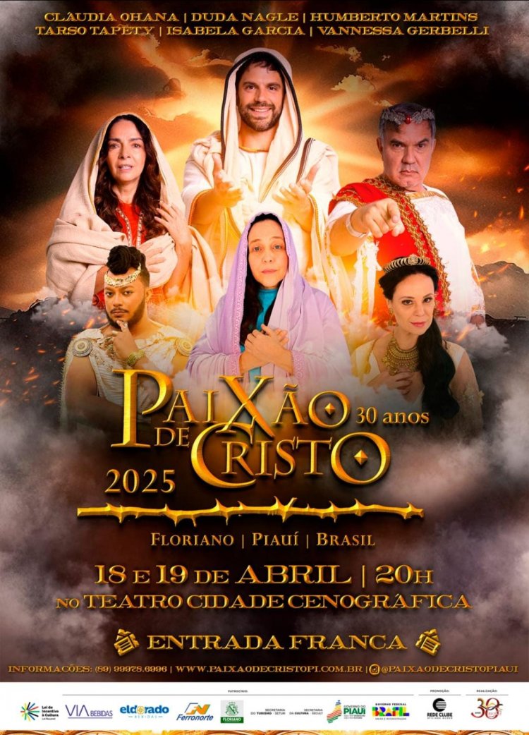 Espetáculo 'Paixão de Cristo' completa 30 anos e conta com apoio da Prefeitura de Floriano