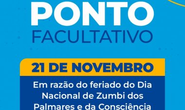 Prefeitura de Floriano decreta ponto facultativo no dia 21 de novembro