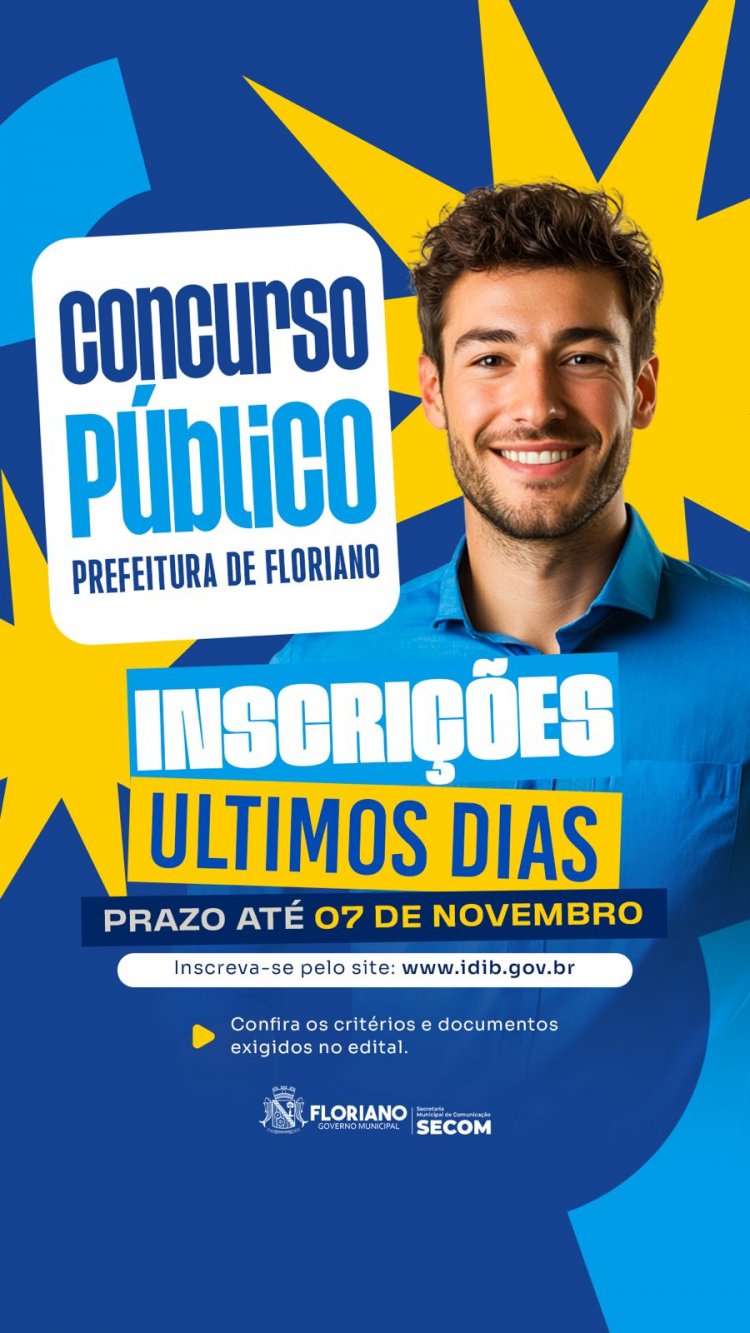 Inscrições para concurso da Prefeitura de Floriano encerram nesta sexta-feira (07)