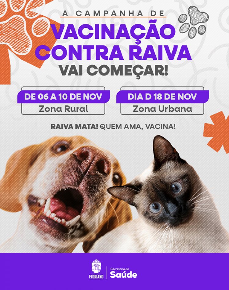 Floriano lança campanha de vacinação contra raiva para cães e gatos