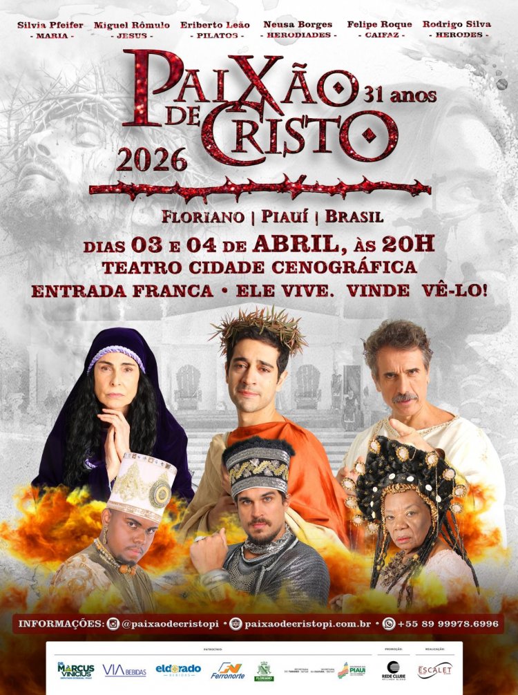 Paixão de Cristo 2026 será realizada com apoio da Prefeitura de Floriano 