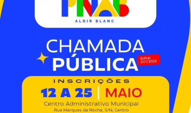 Prefeitura de Floriano lança edital 001/2026 da Política Nacional Aldir Blanc