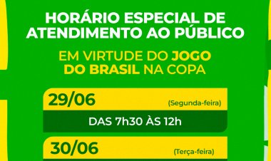 Prefeitura de Floriano decreta expediente até 12h nesta segunda-feira (29) por conta do jogo do Brasil