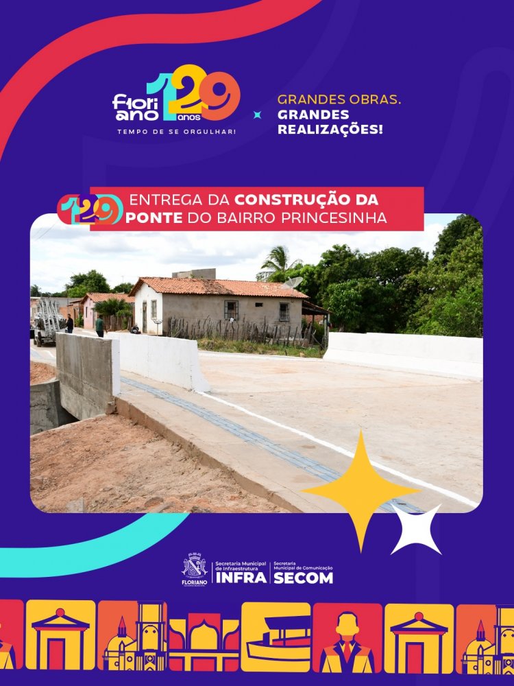 Floriano, 129 anos: Ponte no bairro Princesa do Sul é entregue à população nas comemorações de aniversário da cidade