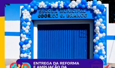 129 anos: SEMED Floriano entrega reforma e ampliação da Escola Municipal Odorico Castelo Branco