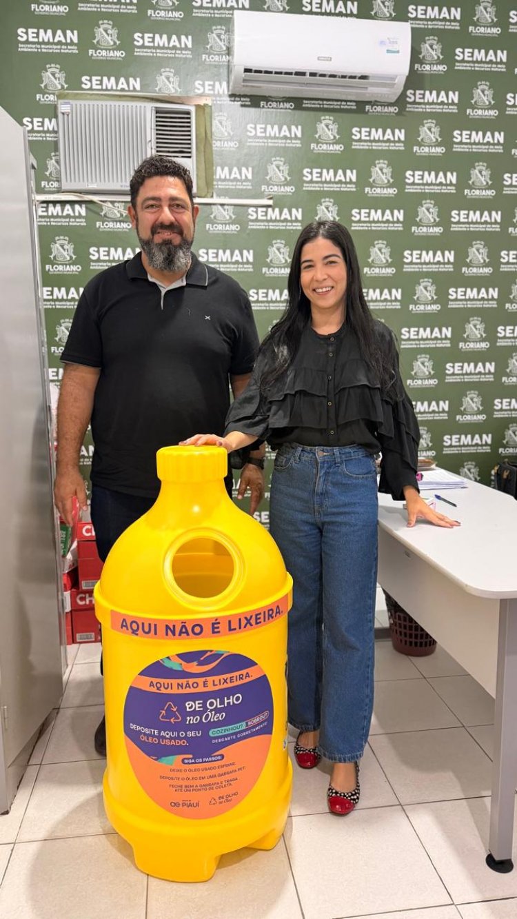 Secretaria de Meio Ambiente de Floriano e Águas do Piauí discutem parceria para o descarte correto de óleo de cozinha